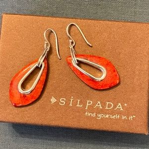 Retired Silpada Red Coral Dangle Earrings